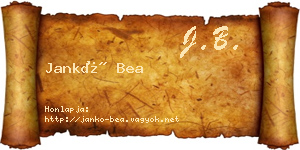 Jankó Bea névjegykártya